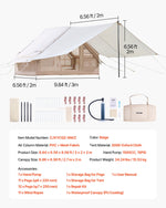 VEVOR Inflatable Tents for Camping, 3-5 Person Easy Setup Blow up Tent with Hand Pump, 300D Oxford 4 Season Glamping Tent with Canopy, Stove Jack, 2 Doors & 2 Mesh Windows (Storage Bag Included)