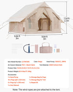 VEVOR Inflatable Tents for Camping, 4-6 Person Easy Setup Blow up Tent with Hand Pump, 300D Oxford 4 Season Glamping Tent with Stove Jack 2 Doors & 4 Mesh Windows, Storage Bag Included for Easy Taking
