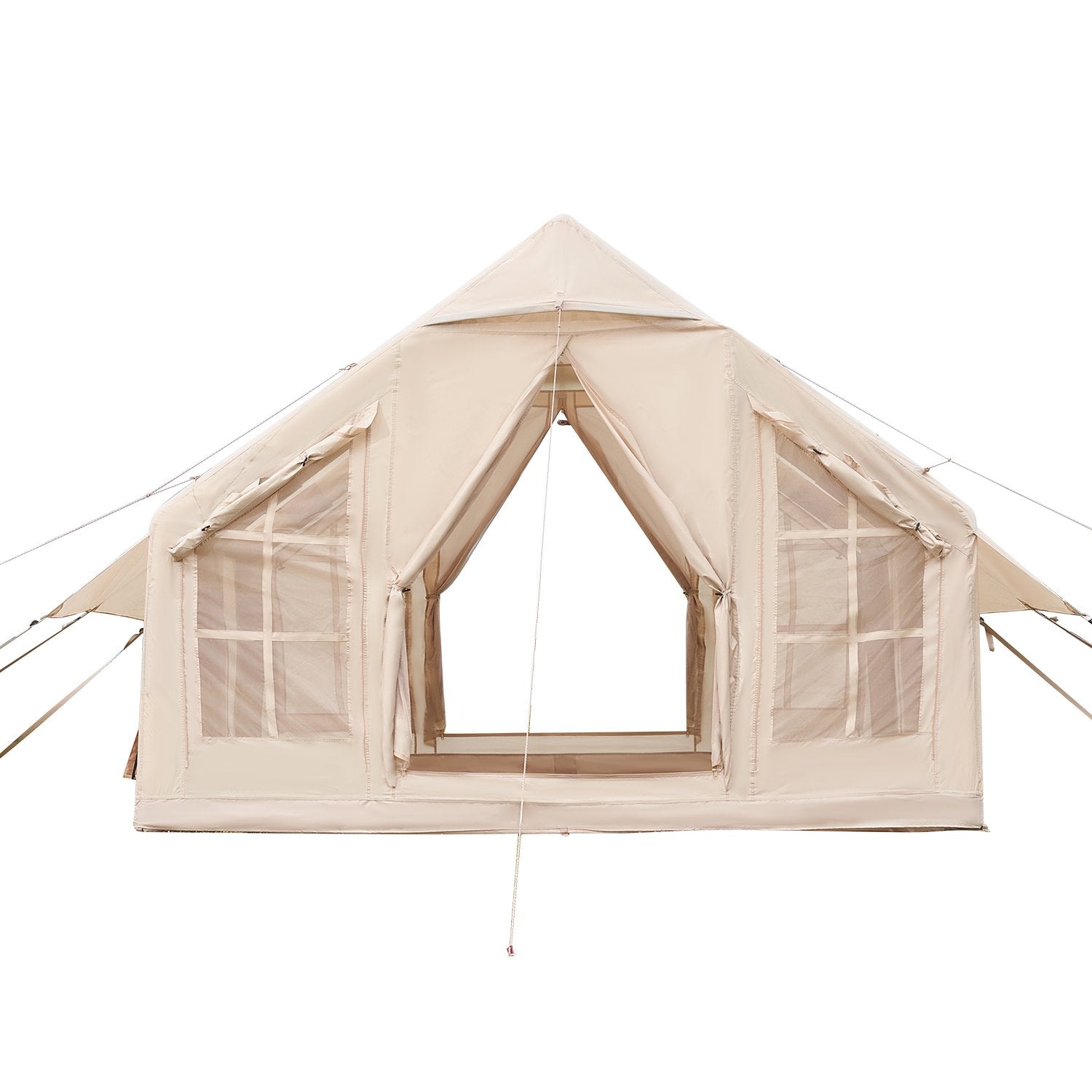 VEVOR Inflatable Tents for Camping, 4-6 Person Easy Setup Blow up Tent with Hand Pump, 300D Oxford 4 Season Glamping Tent with Stove Jack 2 Doors & 4 Mesh Windows, Storage Bag Included for Easy Taking