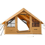 VEVOR Inflatable Tents for Camping, 5-8 Person Easy Setup Blow up Tent with Hand Pump, Luxury Glamping Tent with 2 Skylights, Canopy, Stove Jack 2 Doors & Mesh Windows (Storage Bag Included)