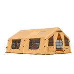 VEVOR Inflatable Tents for Camping, 8-12 Person Easy Setup Blow up Tent with Hand Pump, 4 Season Luxury Glamping Tent with 2 Skylights, Canopy, Stove Jack, 2 Doors & Mesh Windows (Include Storage Bag)