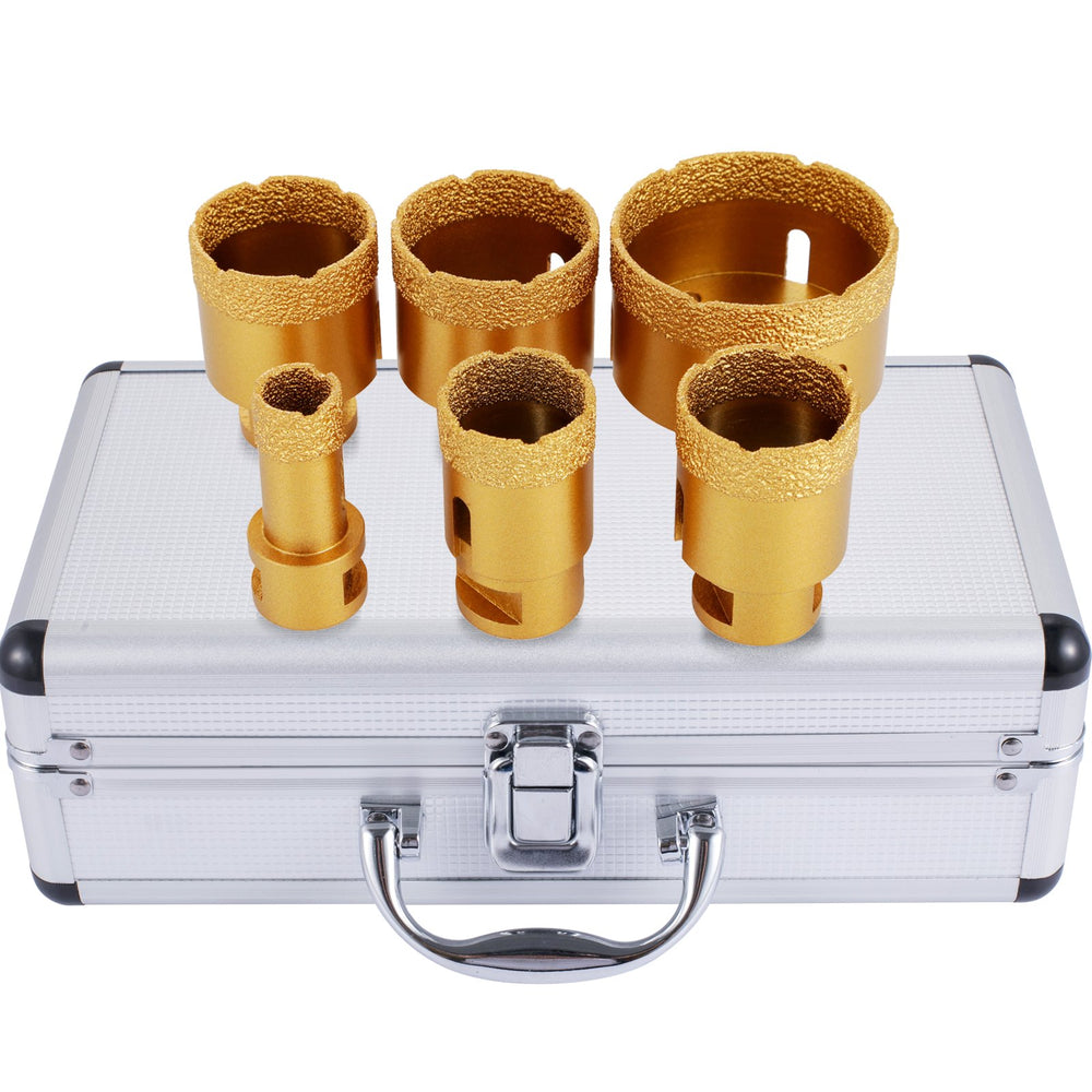 VEVOR Diamond Holesaw Set 6 PCS Diamond Drill Bits Set with 20mm-68mm Diamond Drill Bits for Ceramic Tile Marble