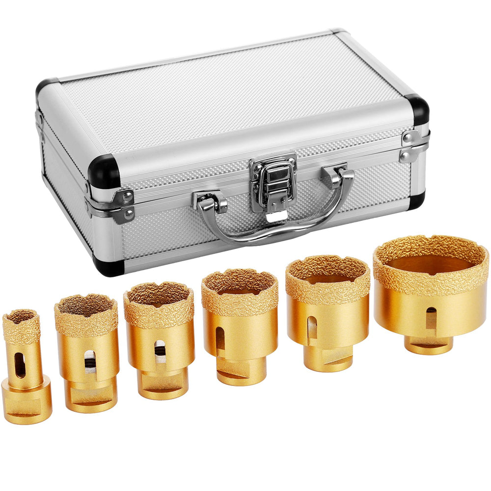 VEVOR Diamond Holesaw Set 6 PCS Diamond Drill Bits Set with 20mm-68mm Diamond Drill Bits for Ceramic Tile Marble