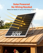 VEVOR Solar Powered Fan, 30W Solar Panel with 2 Fans, Adjustable Solar Panel Angle, 2668 RPM High-Speed, Flexible Installation, Fast Air Exchange for Greenhouse, Grow Tents, Chicken Coops, Shelters