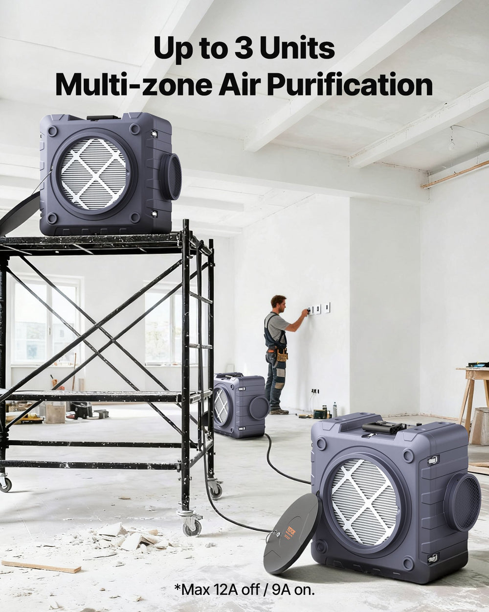 VEVOR Air Purifier with 3 Stage Stackable Negative Air Machine 550 CFM
