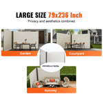VEVOR Retractable Side Awning, 79''x 236'' Outdoor Privacy Screen, 180g Polyester Water-proof Retractable Patio Screen, UV 30+ Room Divider Wind Screen for Patio, Backyard, Balcony, Beige