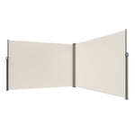 VEVOR Retractable Side Awning, 79''x 236'' Outdoor Privacy Screen, 180g Polyester Water-proof Retractable Patio Screen, UV 30+ Room Divider Wind Screen for Patio, Backyard, Balcony, Beige