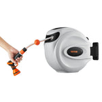 VEVOR Retractable Hose Reel Water Hose Reel 20m x 1.3cm 180° Swivel Wall-Mounted