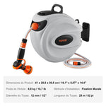 VEVOR Retractable Hose Reel Water Hose Reel 25m x 1.3cm 180° Swivel Wall-Mounted