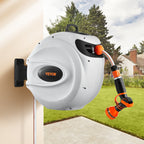 VEVOR Retractable Hose Reel Water Hose Reel 25m x 1.3cm 180° Swivel Wall-Mounted