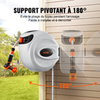 VEVOR Retractable Hose Reel Water Hose Reel 35m x 1.3cm 180° Swivel Wall-Mounted