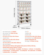 VEVOR 8-Tier Rolling Bin Storage Rack, 26 Organizer Bins, Bin Rack Storage Steel Wire Shelving System with Wheels, Mobile Tool Organizer for Garage, Warehouse, Office, Restaurant, Classroom, Kitchen