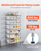 VEVOR 7-Tier Rolling Bin Storage Rack, 24 Small Bins, Bin Rack Storage Steel Wire Shelving System with Wheels, Mobile Tool Organizer for Garage, Warehouse, Office, Restaurant, Classroom, Kitchen