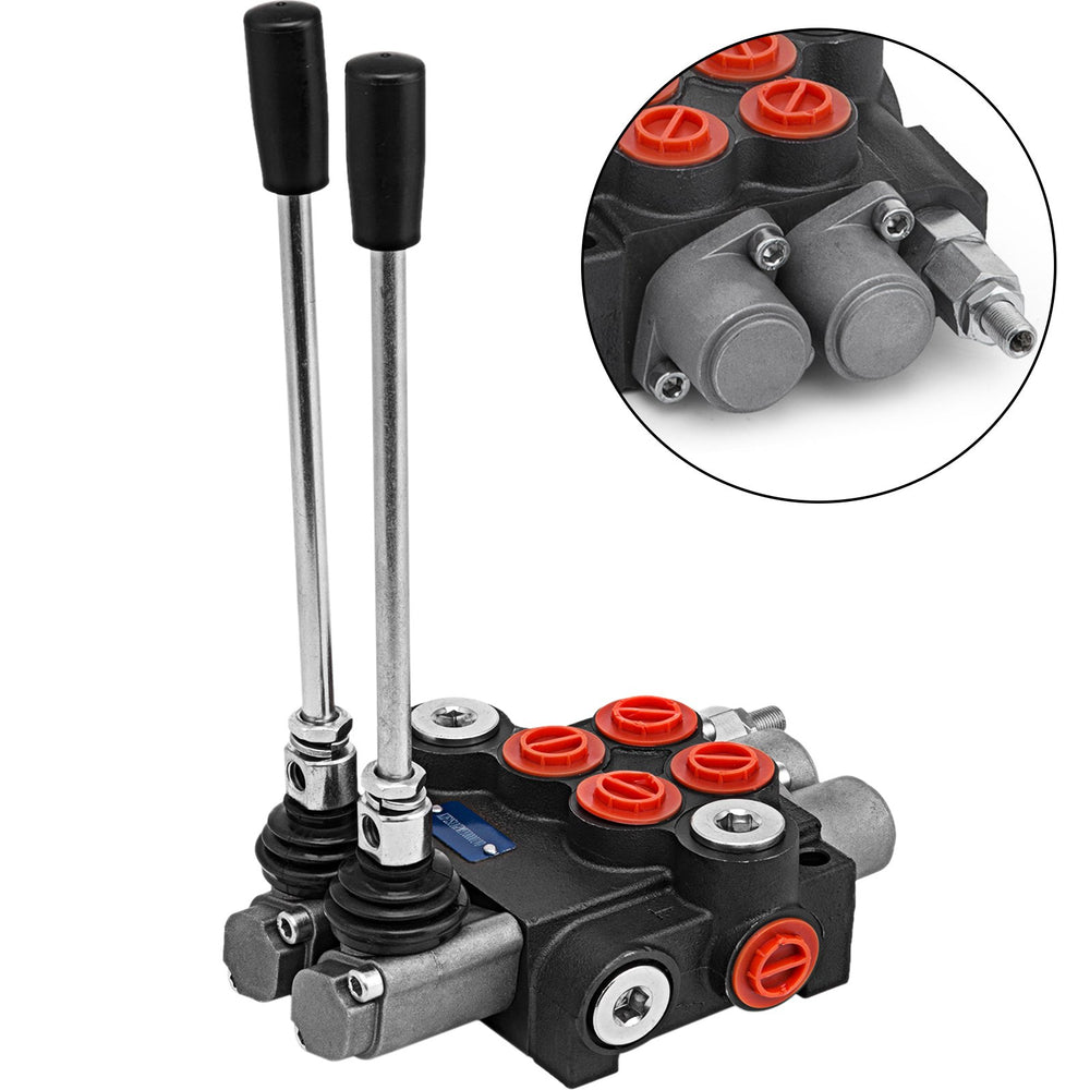 VEVOR Hydraulic Valve 2 Spool Hydraulic Directional Control Valve 11gpm Hydraulic Control Valve Double Acting for Tractors Loaders Tanks