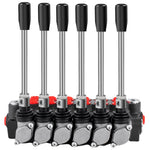 VEVOR Hydraulic Directional Control Valve, 6 Spool Hydraulic Spool Valve, 11 GPM Hydraulic Loader Valve, 3600 PSI Directional Control Valve, Hydraulic Valves And Controls For Tractors Loaders Tanks