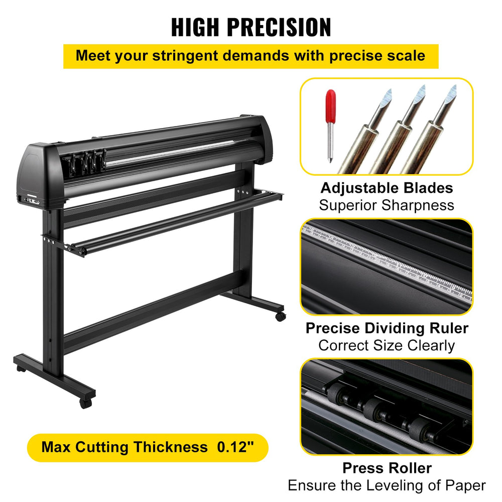 VEVOR Vinyl Cutter Machine, 53" Vinyl Plotter, LCD Display Plotter Cutter, Three Adjustable  Pinch Rollers Sign Cutting Plotter, Vinyl Cutter with SignCut and SignMaster Software for Design and Cut