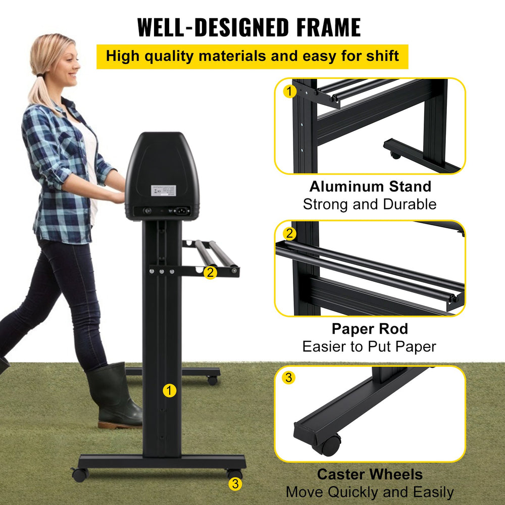 VEVOR Vinyl Cutter Machine, 53" Vinyl Plotter, LCD Display Plotter Cutter, Three Adjustable  Pinch Rollers Sign Cutting Plotter, Vinyl Cutter with SignCut and SignMaster Software for Design and Cut