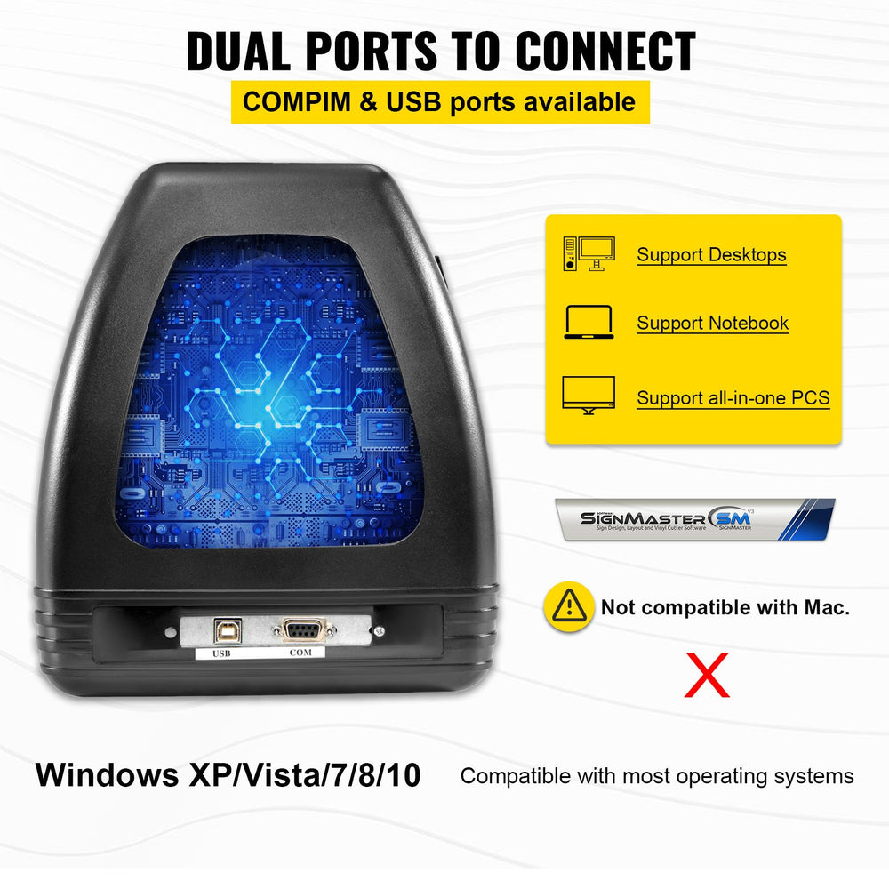 VEVOR Vinyl Cutter Plotter Machine 53” Signmaster Software Sign Making Machine 1350mm Paper Feed Vinyl Cutter Plotter with Stand (53” 1350mm)