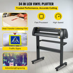 VEVOR Vinyl Cutter Machine, 34 Inch Paper Feed Cutting Plotter Bundle Adjustable Force & Speed Vinyl Printer, LCD Display Windows Compatible Sign Making kit with Signmaster Software
