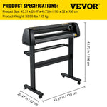 VEVOR Vinyl Cutter Machine, 34 Inch Paper Feed Cutting Plotter Bundle Adjustable Force & Speed Vinyl Printer, LCD Display Windows Compatible Sign Making kit with Signmaster Software