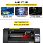 VEVOR Vinyl Cutter, 375mm Vinyl Plotter, LED Screen Plotter Cutter, Semi-Automatical Built-in Optical Eye for Accurate Guiding, Compatible with SignMaster Software for Windows System Desktop Design