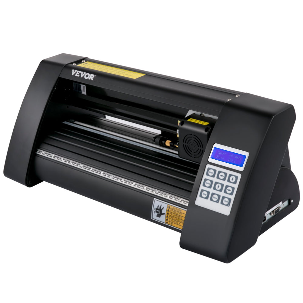 VEVOR Vinyl Cutter, 375mm Vinyl Plotter, LED Screen Plotter Cutter, Semi-Automatical Built-in Optical Eye for Accurate Guiding, Compatible with SignMaster Software for Windows System Desktop Design