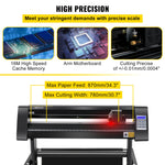 VEVOR Vinyl Cutter, 870mm Vinyl Plotter, LED Screen Plotter Cutter, Semi-Automatical Built-in Optical Eye for Accurate Guiding, Compatible with SignMaster Software for Windows System with Stand