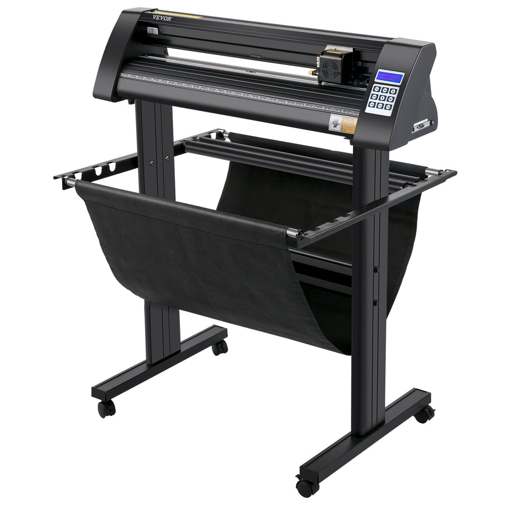 VEVOR Vinyl Cutter, 870mm Vinyl Plotter, LED Screen Plotter Cutter, Semi-Automatical Built-in Optical Eye for Accurate Guiding, Compatible with SignMaster Software for Windows System with Stand