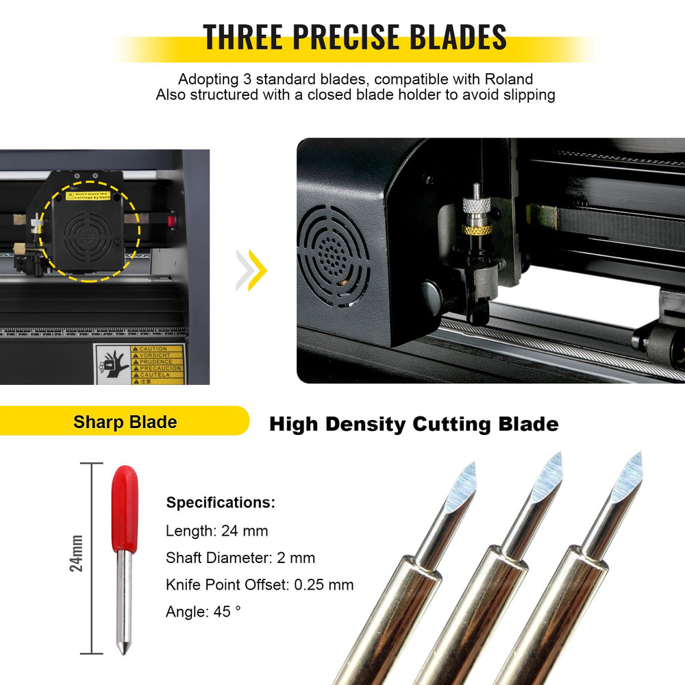 VEVOR Vinyl Cutter Machine, 375mm Vinyl Printer, Maximum Paper Feed 14 inch Plotter Printer with Adjustable Force and Speed Vinyl Cutting Machine for Sign Making Vinyl Plotter Cutter Machine