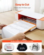 VEVOR Heat Transfer Vinyl, 304.8 x 21336mm, Glossy White HTV Iron on Vinyl Roll, Easy to Cut and Weed, Strong Adhesion, Compatible with Cutting Machines, for Various Materials, T-shirts, Pillows, Hats