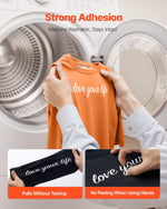 VEVOR Heat Transfer Vinyl, 304.8 x 21336mm, Glossy White HTV Iron on Vinyl Roll, Easy to Cut and Weed, Strong Adhesion, Compatible with Cutting Machines, for Various Materials, T-shirts, Pillows, Hats