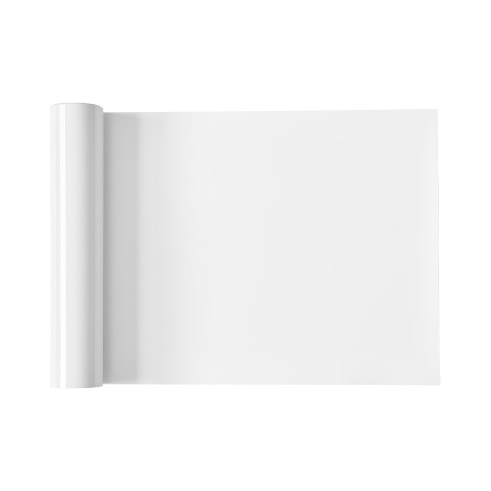 VEVOR Heat Transfer Vinyl, 304.8 x 21336mm, Glossy White HTV Iron on Vinyl Roll, Easy to Cut and Weed, Strong Adhesion, Compatible with Cutting Machines, for Various Materials, T-shirts, Pillows, Hats