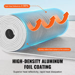 VEVOR Double Reflective Insulation Roll, Foam Core Radiant Barrier, 15.1mm 48 in x 25 ft, Double-Sided Aluminum Foil EPE Foam Heat Reflective Shield, Thermal Insulation Roll for Window RV Roof