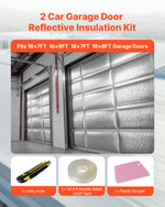 VEVOR Reflective Insulation Roll, 2 Car Garage Door Thermal Insulation Kit, 6mm 5.49 m x 0.61 m, 4 Rolls Aluminum Foil EPE Foam Core Radiant Barrier, White PE Film Heat Shield for Garage Doors