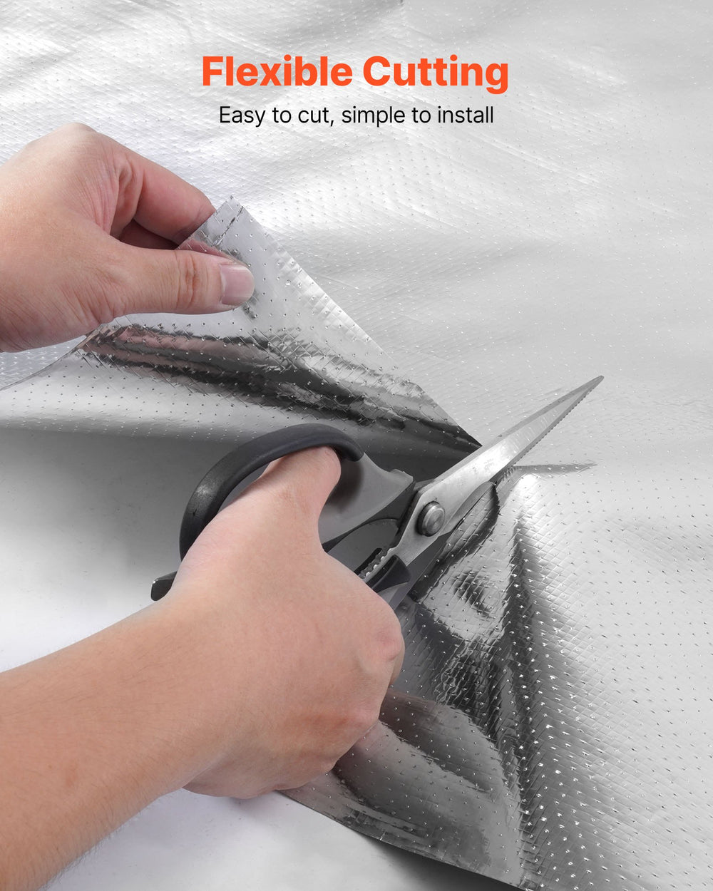 VEVOR Double Reflective Insulation Roll, Perforated Woven Fabric Radiant Barrier, 0.15mm 38.1 m x 1.22 m, Double-Sided Aluminum Foil Heat Reflective Shield, Thermal Insulation Roll for Window RV Roof