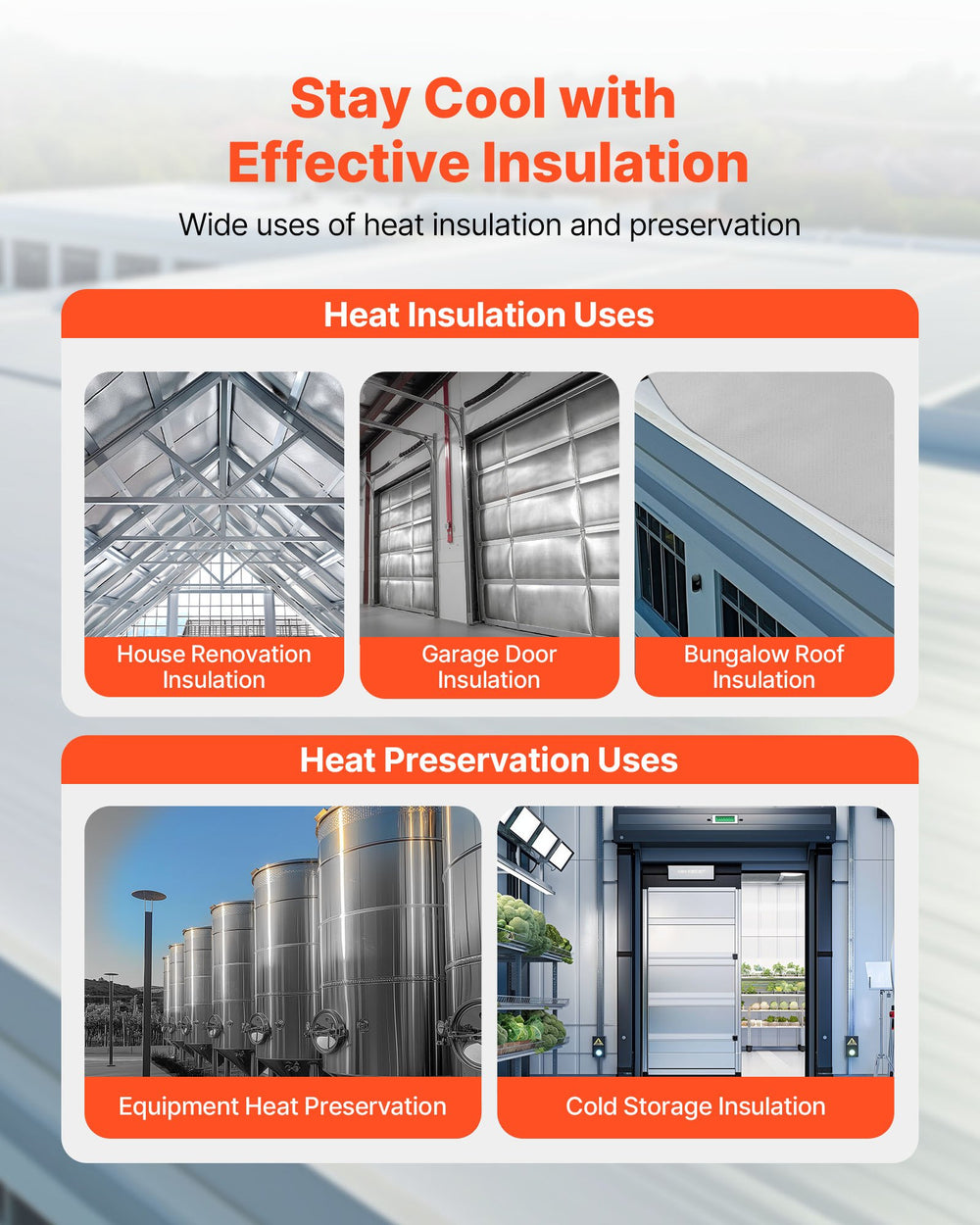 VEVOR Double Reflective Insulation Roll, Perforated Woven Fabric Radiant Barrier, 0.15mm 38.1 m x 1.22 m, Double-Sided Aluminum Foil Heat Reflective Shield, Thermal Insulation Roll for Window RV Roof