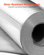 VEVOR Double Reflective Insulation Roll, Non-Perforated Woven Fabric Radiant Barrier, 0.15mm 38.1m x 1.22m, Double-Sided Aluminum Foil Heat Reflective Shield, Thermal Insulation Roll for Window Roof
