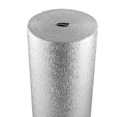 VEVOR Double Reflective Insulation Roll, Foam Core Radiant Barrier, 3.2 mm 48 in x 50 ft, Double-Sided Aluminum Foil EPE Foam Heat Reflective Shield, Thermal Insulation Roll for Window RV Roof