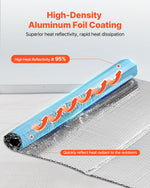 VEVOR Double Reflective Insulation Sheet, 16PCS Double-Sided Aluminum Foil Radiant Barrier, 6mm 1.22 m x 0.61 m, Dual-Layer Air Bubble Heat Reflective Shield, Thermal Insulation Rolls