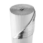 VEVOR Reflective Insulation Roll, Double-Layer Air Bubble Radiant Barrier, 6mm 30.48 m x 1.22 m, Aluminum Foil White PE Film Heat Reflective Shield, Thermal Insulation Roll for Garage Door Window RV Roofs