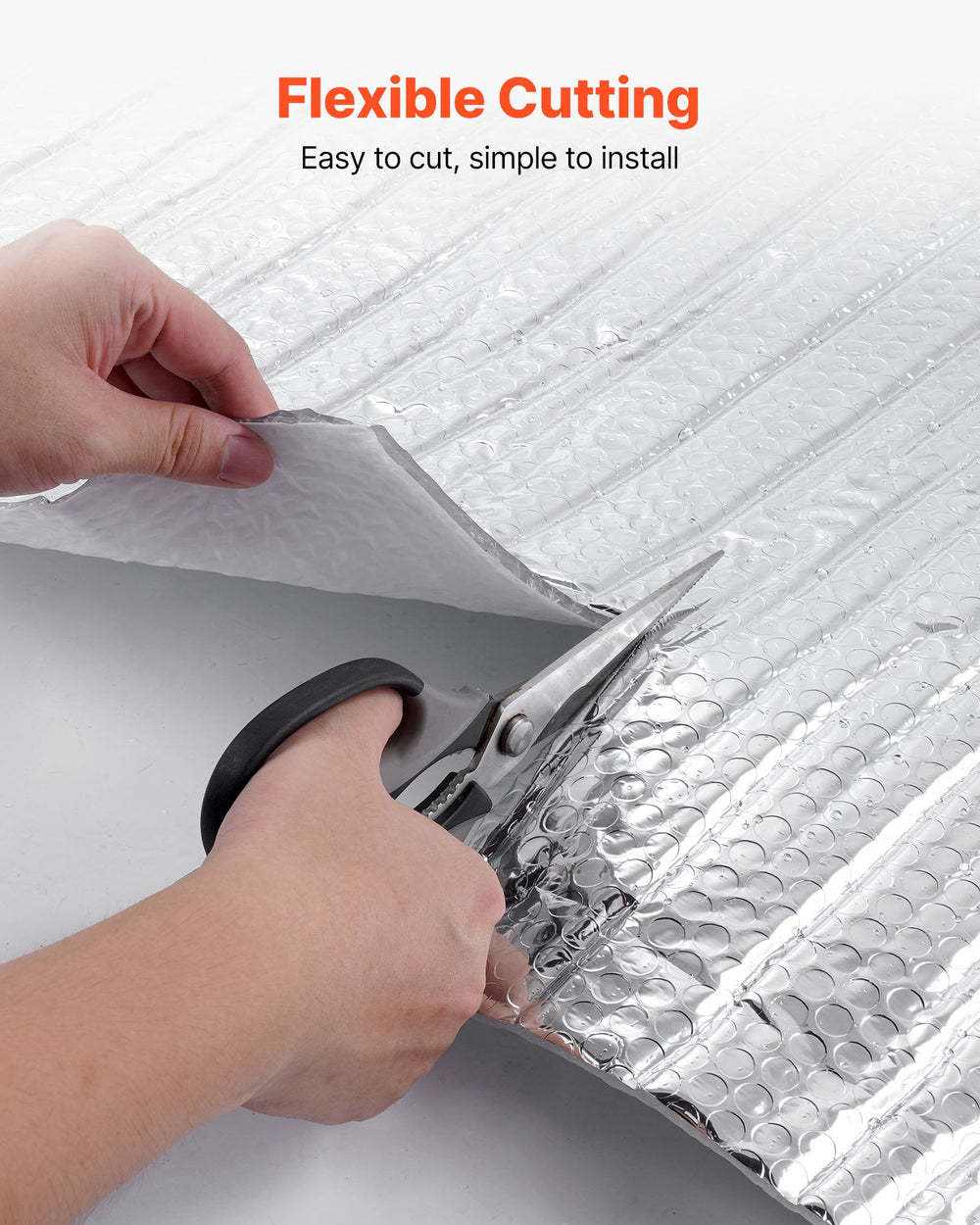 VEVOR Double Reflective Insulation Roll, Double-Sided Aluminum Foil Radiant Barrier, 6mm 30.48 m x 1.22 m, Dual-Layer Air Bubble Heat Reflective Shield, Thermal Insulation Roll for Garage Door Window RV Roofs