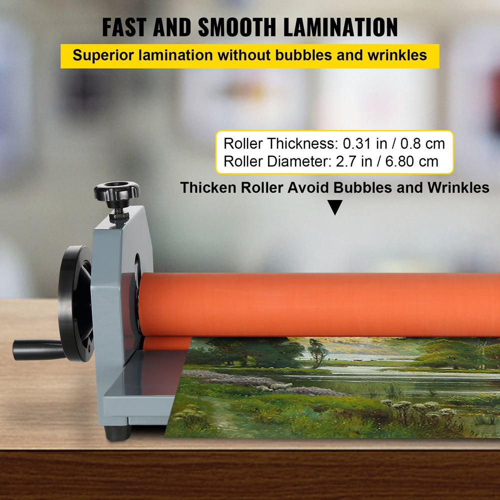 VEVOR 25.5" 650MM Manual Cold Roll Laminator Vinyl Photo Film Mounting Laminating Machine Cold Roll Laminating Machine