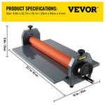 VEVOR 25.5" 650MM Manual Cold Roll Laminator Vinyl Photo Film Mounting Laminating Machine Cold Roll Laminating Machine