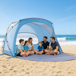 VEVOR Beach Tent Sun Shelter for 6 Person, UPF 50+ Protection, Portable Sun Shade Canopy with Carrying Bag & Sand Pockets, Lightweight and Easy Setup Beach Umbrella for Family Camping Outdoor Picnic