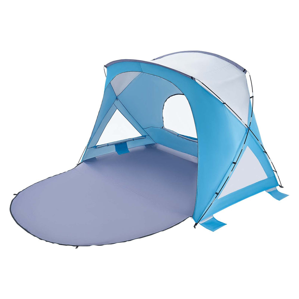 VEVOR Beach Tent Sun Shelter for 6 Person, UPF 50+ Protection, Portable Sun Shade Canopy with Carrying Bag & Sand Pockets, Lightweight and Easy Setup Beach Umbrella for Family Camping Outdoor Picnic