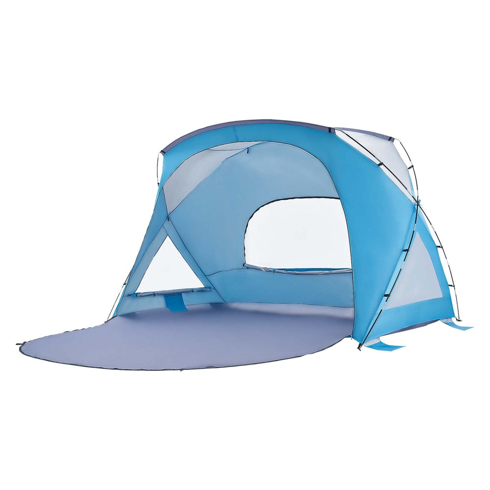 VEVOR Beach Tent Sun Shelter for 6 Person, UPF 50+ Protection, Portable Sun Shade Canopy with Carrying Bag & Sand Pockets, Lightweight and Easy Setup Beach Umbrella for Family Camping Outdoor Picnic