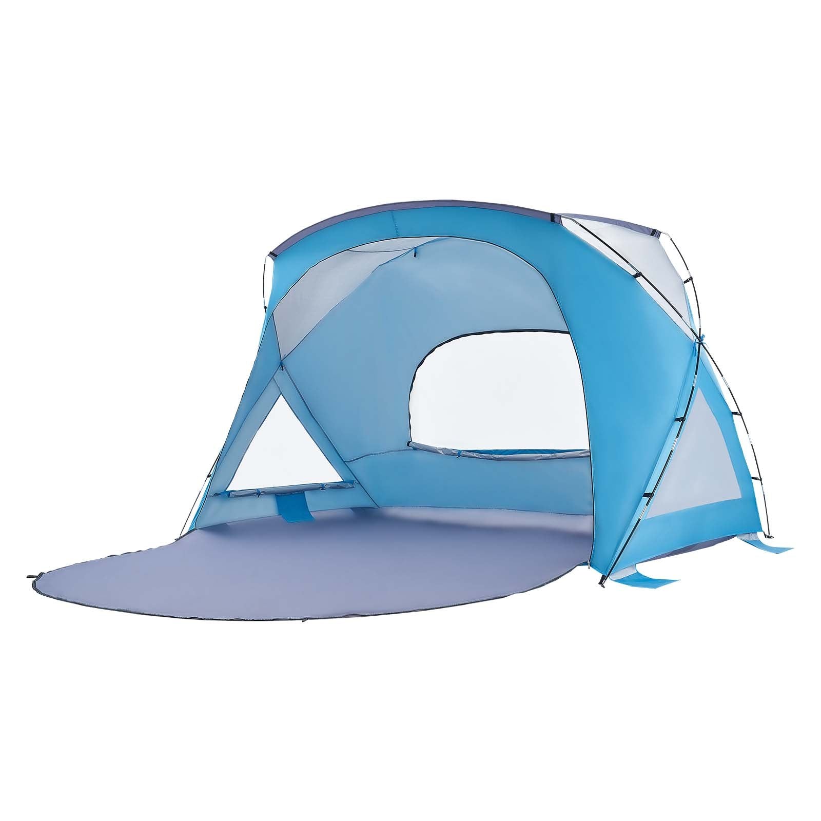 VEVOR Beach Tent Sun Shelter for 6 Person, UPF 50+ Protection, Portable Sun Shade Canopy with Carrying Bag & Sand Pockets, Lightweight and Easy Setup Beach Umbrella for Family Camping Outdoor Picnic