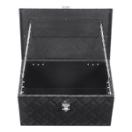 VEVOR Heavy Duty Aluminum Truck Bed Tool Box, Stripes Plated Tool Box with Side Handle and Lock Keys, Storage Toolbox Chest Organizer for Trailer, Pickup, RV, 20"x12"x9.5"(508x304.8x241.3mm), Black