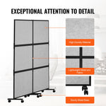 VEVOR Office Divider, 2 Panel Office Partition, Freestanding Office Divider Wall Partition & Privacy Divider Reduce Noise and Room Separation, Light Grey