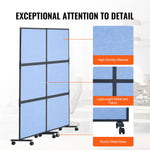 VEVOR Office Divider, 2 Panel Office Partition, Freestanding Office Divider Wall Partition & Privacy Divider Reduce Noise and Room Separation, Light Blue